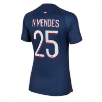 Fotballdrakt Dame Paris Saint-Germain Nuno Mendes #25 Hjemmedrakt 2023-24 Kortermet